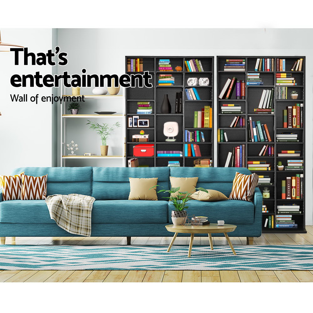 Artiss Bookshelf CD Storage Rack - BERT Black-Home & Garden > Storage-PEROZ Accessories