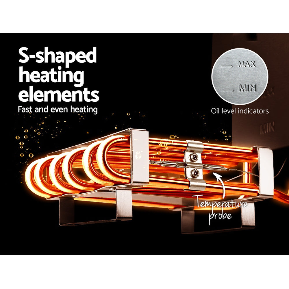 Devanti 20L Electric Commercial Deep Fryer Double Baskets Oil Taps 6000W-Appliances > Kitchen Appliances-PEROZ Accessories