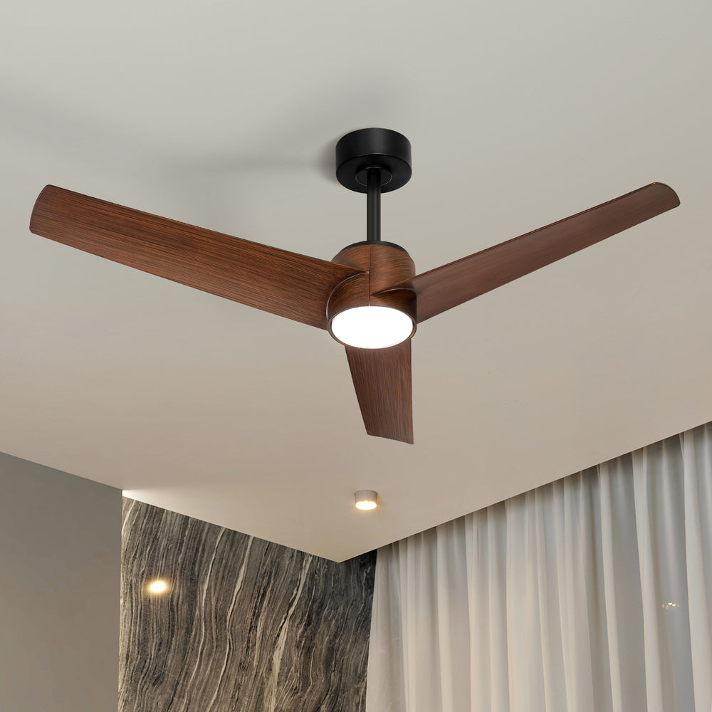 Vevare 52" Ceiling Fan With Light DC Motor Remote Control Walnut-Ceiling Fan-PEROZ Accessories
