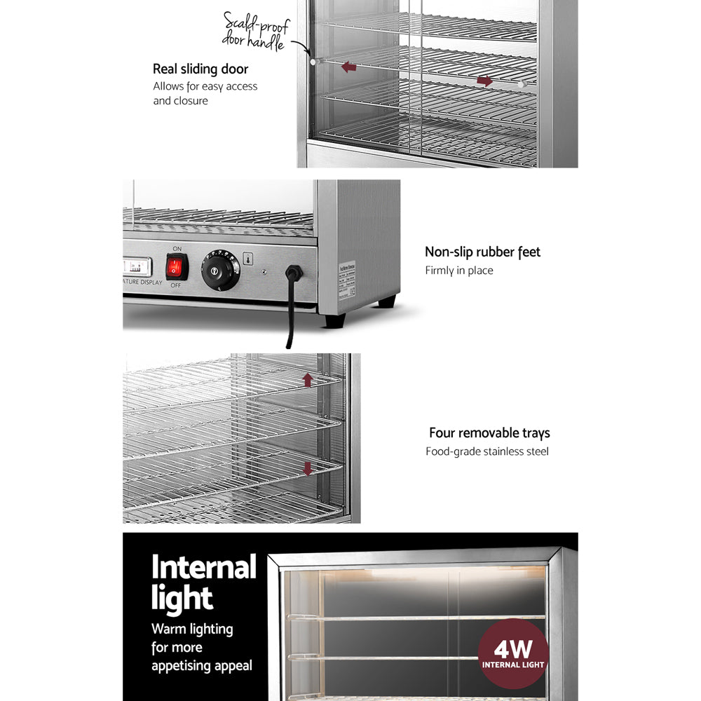 Devanti Commercial Food Warmer Hot Display Showcase Cabinet 64cm-Appliances > Appliances Others-PEROZ Accessories