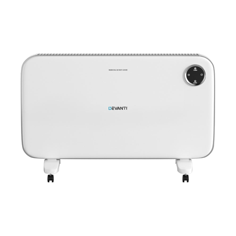 Devanti Electric Convection Heater Panel White 2000W-Appliances > Heaters-PEROZ Accessories