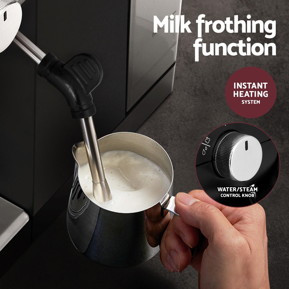 Devanti 20 Bar Coffee Machine Espresso Cafe Maker Black-Appliances > Kitchen Appliances-PEROZ Accessories