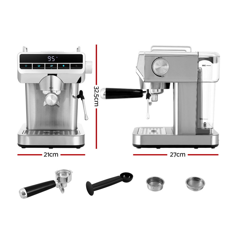 Devanti 20 Bar Coffee Machine Espresso Cafe Maker-Appliances > Kitchen Appliances-PEROZ Accessories
