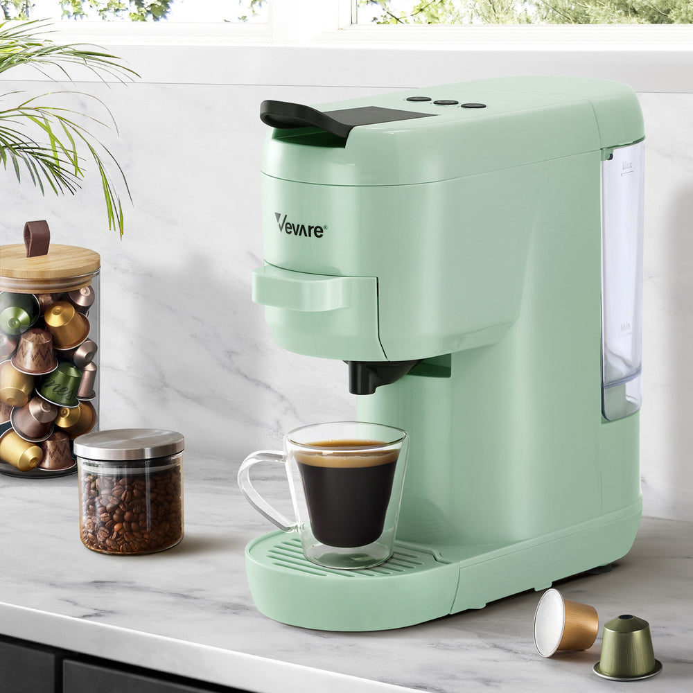 Vevare Capsule Coffee Machine 19 Bars 3-in-1 Nespresso Cafe Maker Mint-Capsule Coffee Machine-PEROZ Accessories
