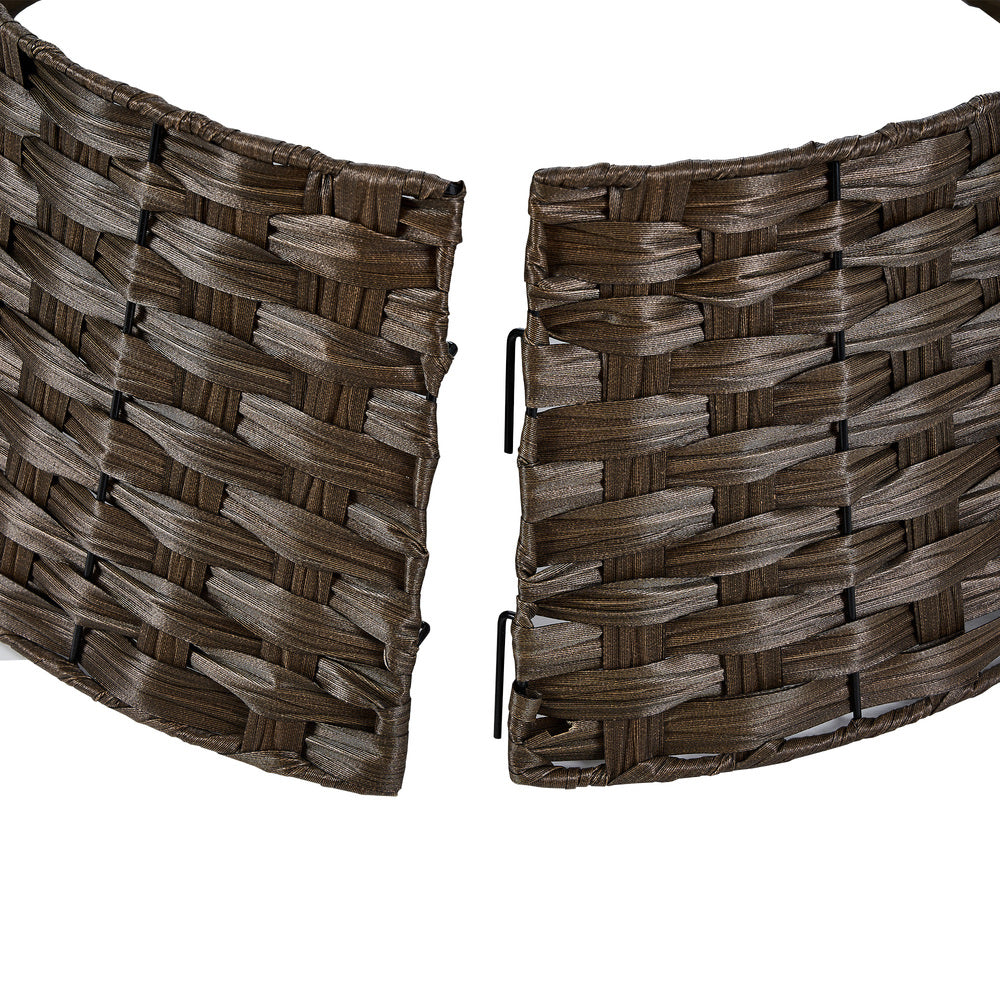 Tinseltown LED Christmas Tree 2.4M 8FT with Rattan Tree Skirt Warm Light Green-Christmas Tree-PEROZ Accessories