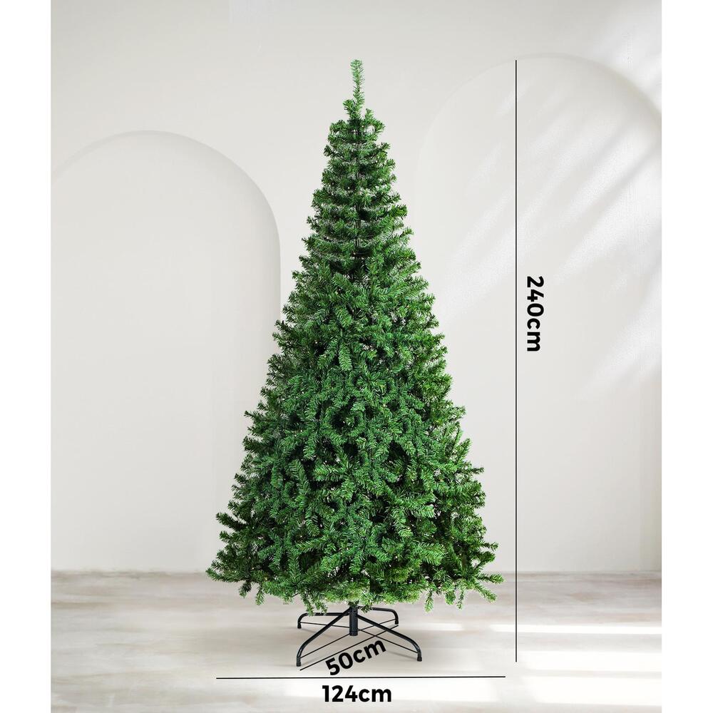 Mazam Christmas Tree 2.4M 8FT Xmas Decorations Home Decor Green 1400 tips-Christmas Trees-PEROZ Accessories