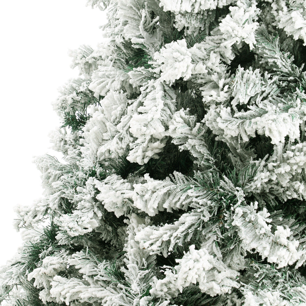 Mazam Christmas Tree 1.8M 6FT Snow Flocked Xmas Decorations Home Decor Green-Christmas Trees-PEROZ Accessories
