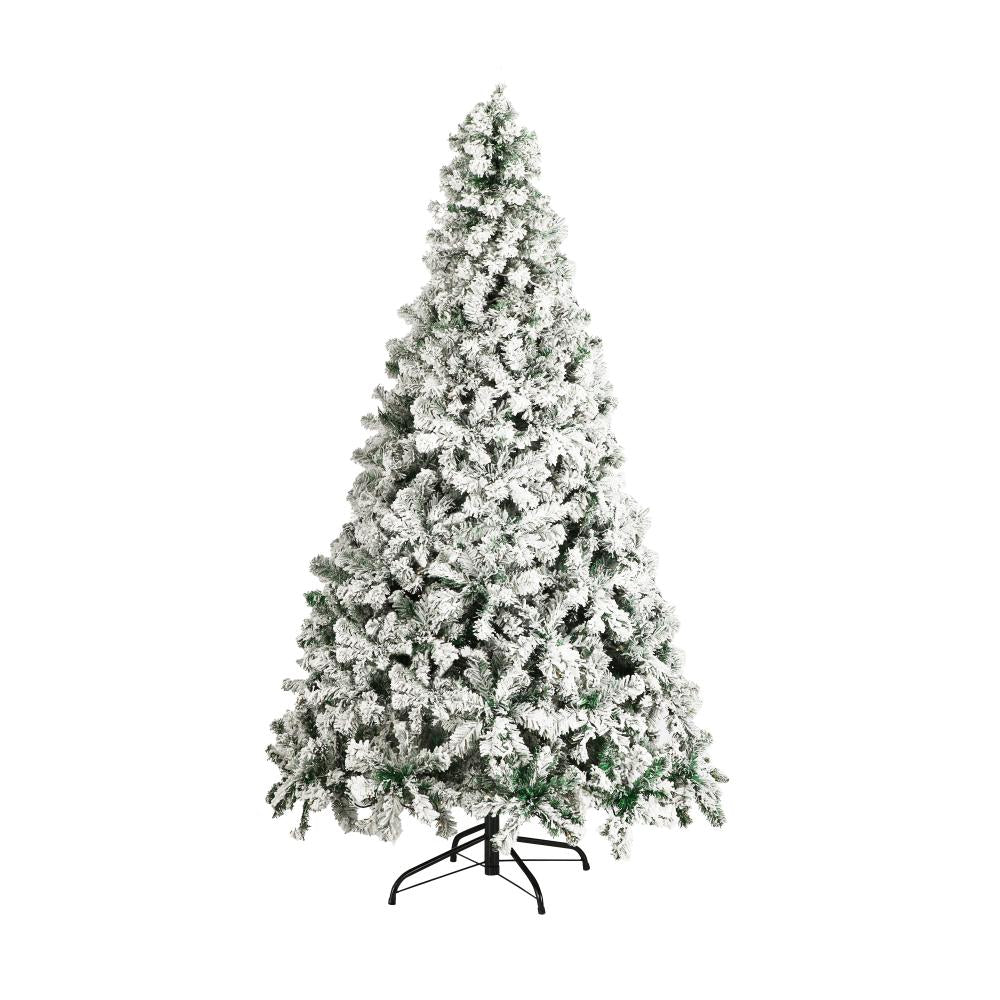 Mazam Christmas Tree 2.4M 8FT Snow Flocked Xmas Decorations Home Decor Green-Christmas Trees-PEROZ Accessories