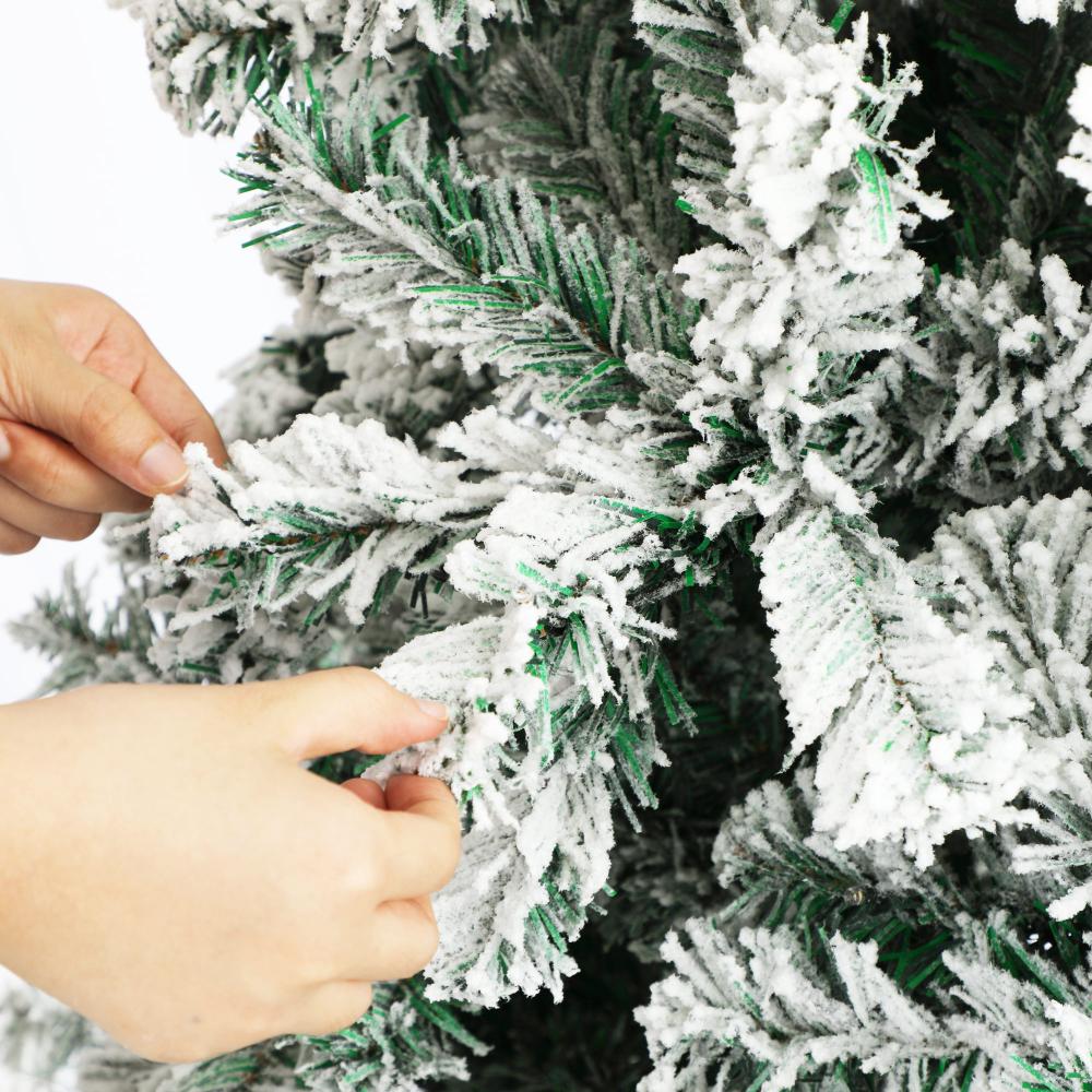 Mazam Christmas Tree 2.4M 8FT Snow Flocked Xmas Decorations Home Decor Green-Christmas Trees-PEROZ Accessories