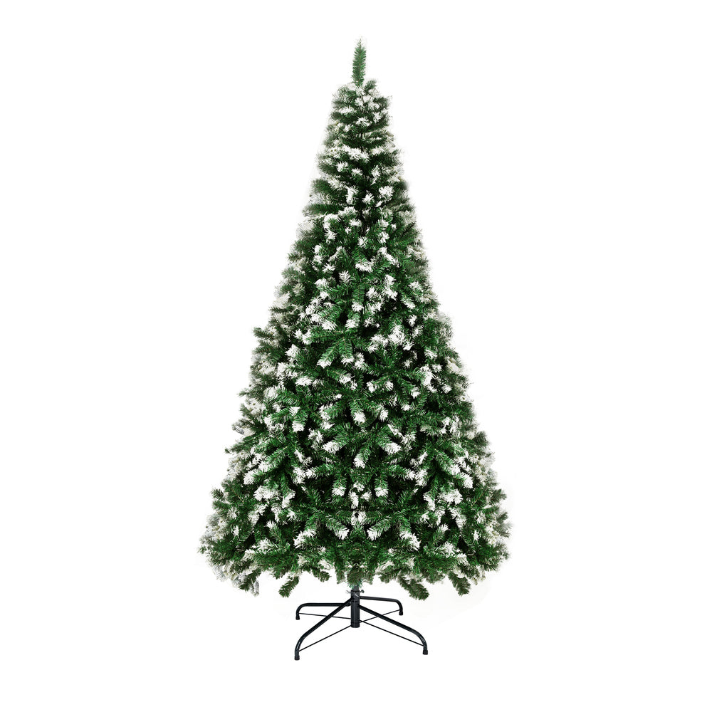 Mazam Christmas Tree 2.4M 8FT Xmas Trees Snowy Decorations Green 1480 Tips-Christmas Trees-PEROZ Accessories