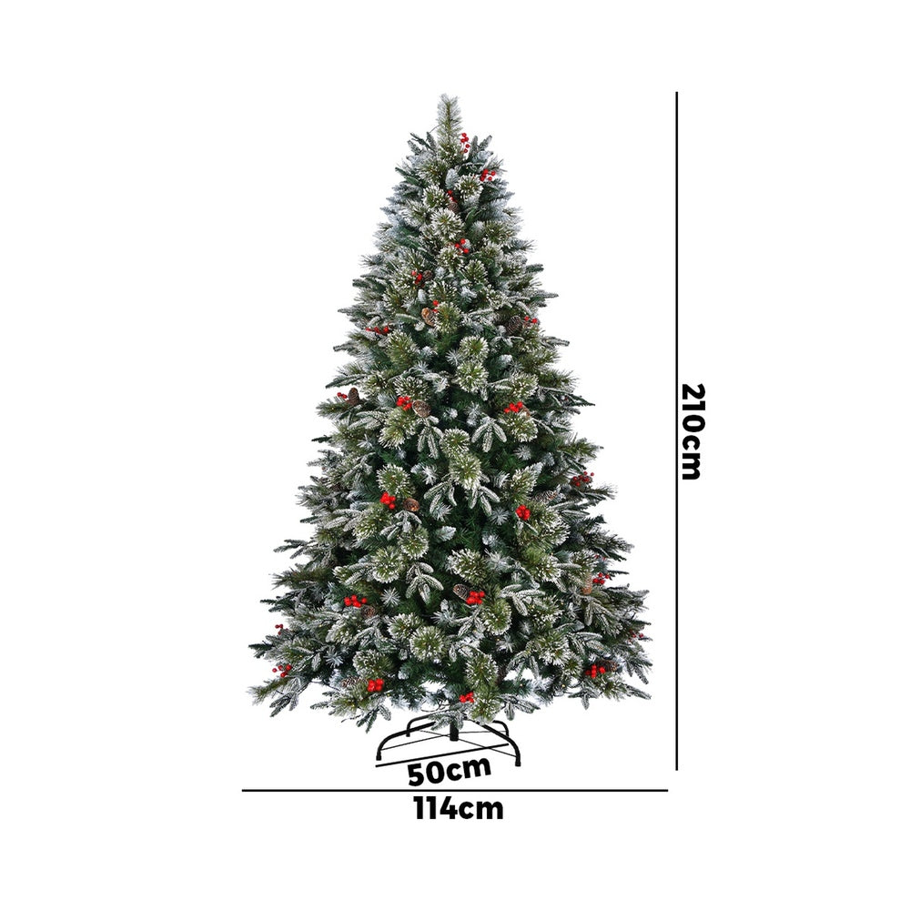 Mazam LED Christmas Tree 2.1M 7FT Green White 1210 Tips-Christmas Tree-PEROZ Accessories