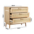 Oikiture 3 Chest of Drawers Tallboy Cabinet Clothes Storage Rattan Furniture-Chest of Drawers-PEROZ Accessories