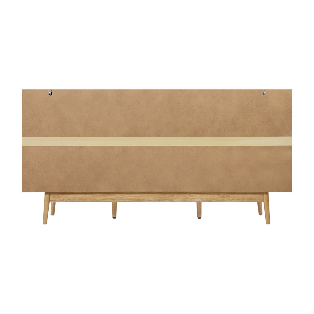 Oikiture 9 Chest of Drawers Dresser Rattan Storage Cabinet Lowboy Bedroom Wooden-Chest of Drawers-PEROZ Accessories