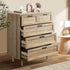 Oikiture 5 Chest of Drawers and 2 Bedside Tables Bedroom Set Natural-Bedroom Set-PEROZ Accessories