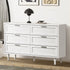 Oikiture 6 Chest of Drawers Dresser Tallboy White-Chest of Drawers-PEROZ Accessories