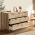Oikiture 7 Chest of Drawers Dresser Tallboy Natural-Chest of Drawers-PEROZ Accessories