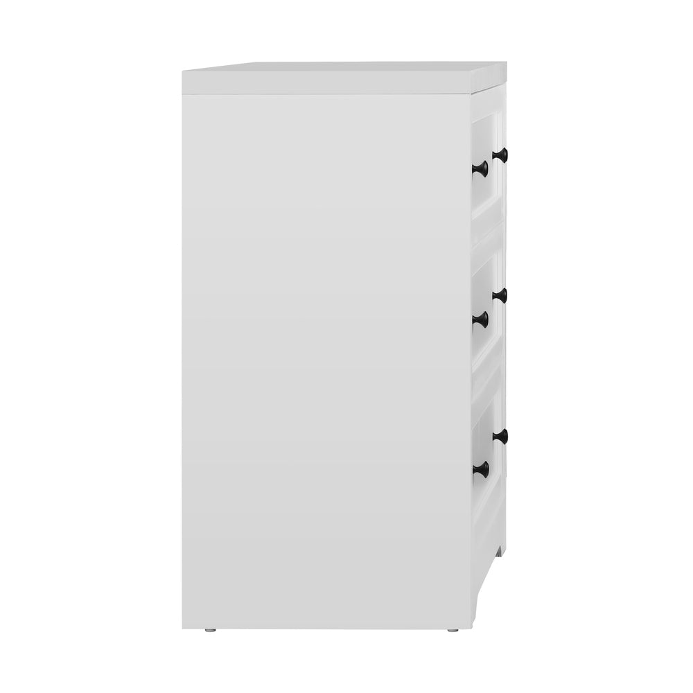 Oikiture 3 Chest of Drawers Tallboy Cabinet Bedside Table Hamptons Furniture-Chest of Drawers-PEROZ Accessories