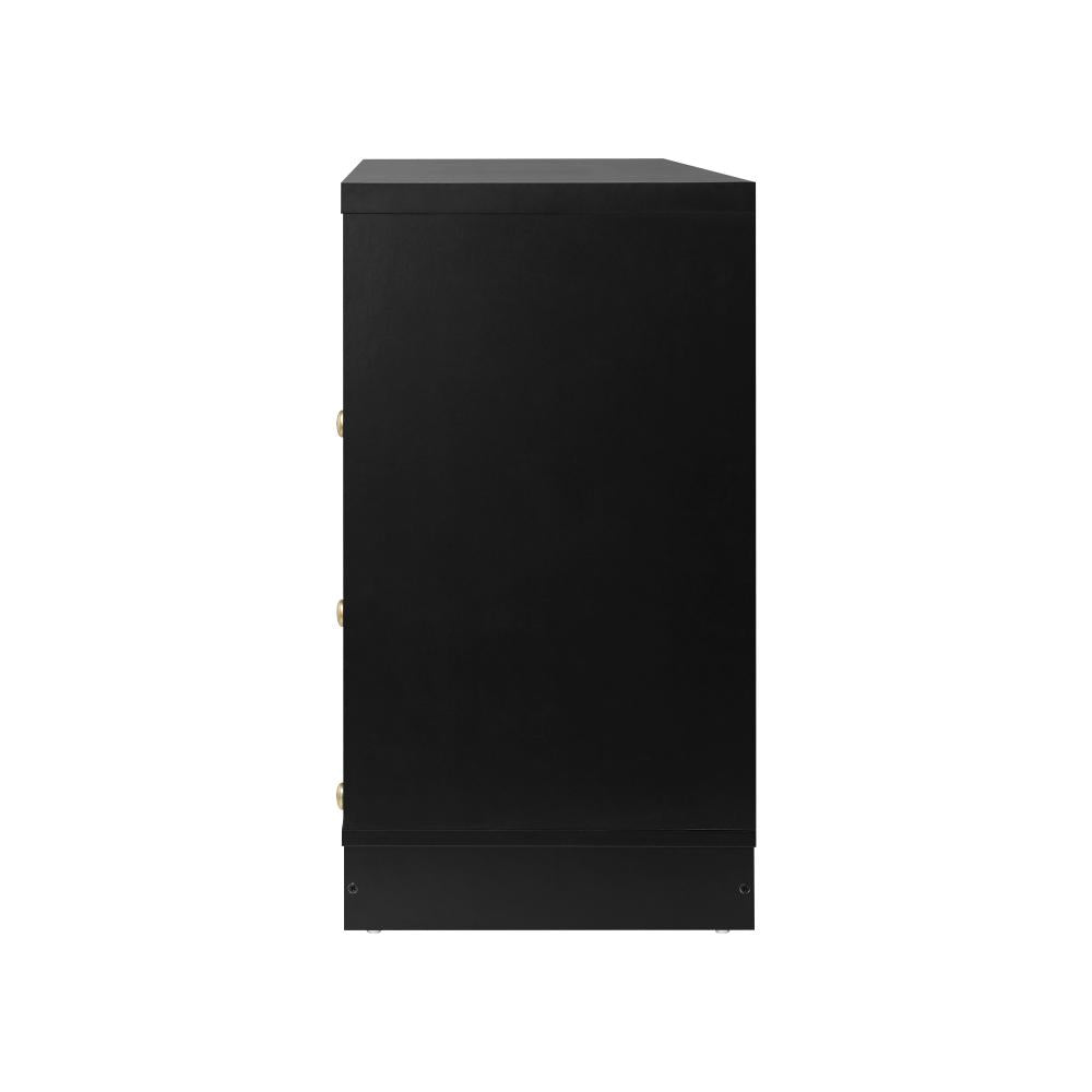 Oikiture Chest of Drawers with 6 Drawers Dresser Tallboy Storage Cabinet Black-Drawers-PEROZ Accessories