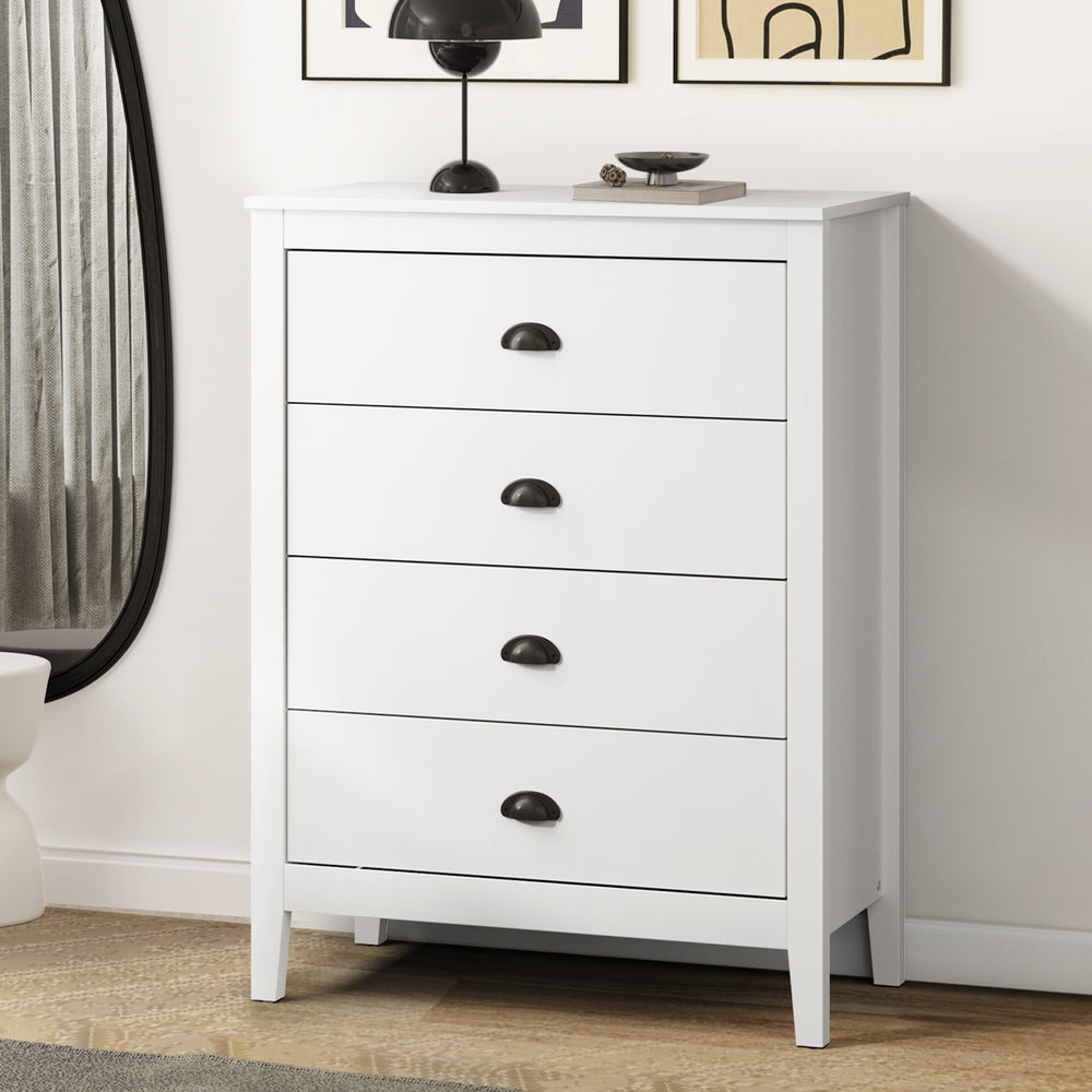 Oikiture 4 Chest of Drawers Dresser Vintage-Chest of Drawers-PEROZ Accessories