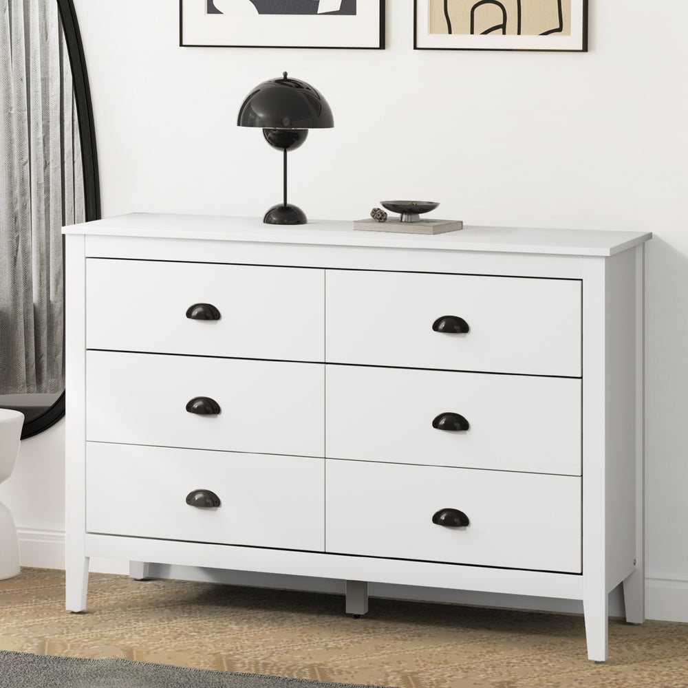 Oikiture 6 Chest of Drawers Dresser Vintage-Chest of Drawers-PEROZ Accessories