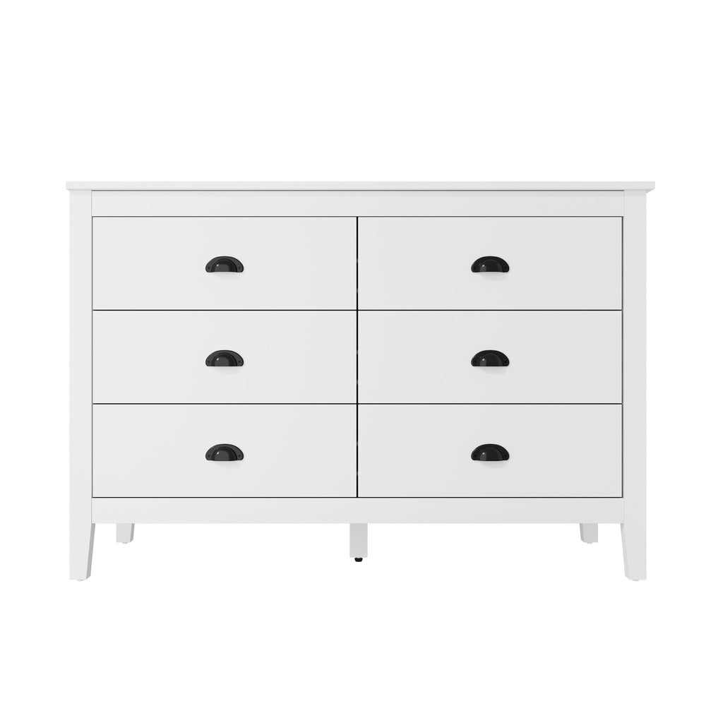 Oikiture 6 Chest of Drawers Dresser Vintage-Chest of Drawers-PEROZ Accessories