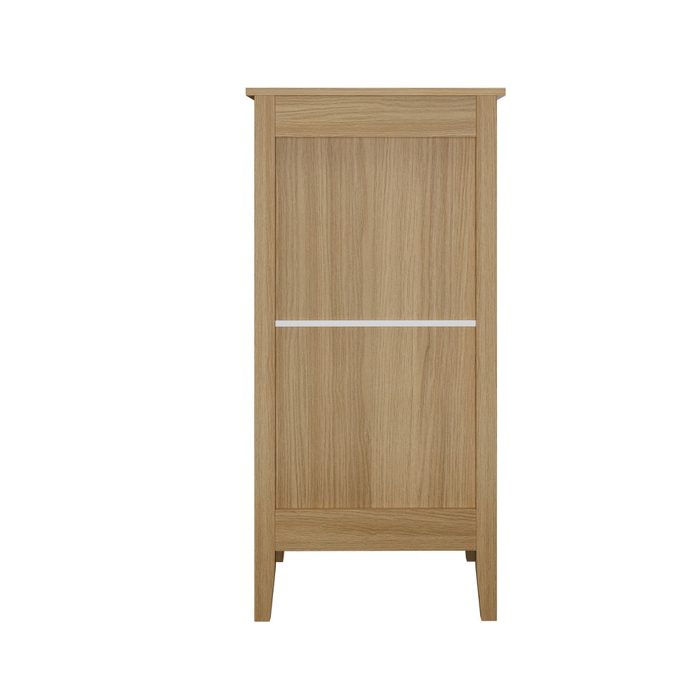 Oikiture 5 Chest of Drawers Dresser Tallboy Storage Cabinet Natural-Chest of Drawerss-PEROZ Accessories