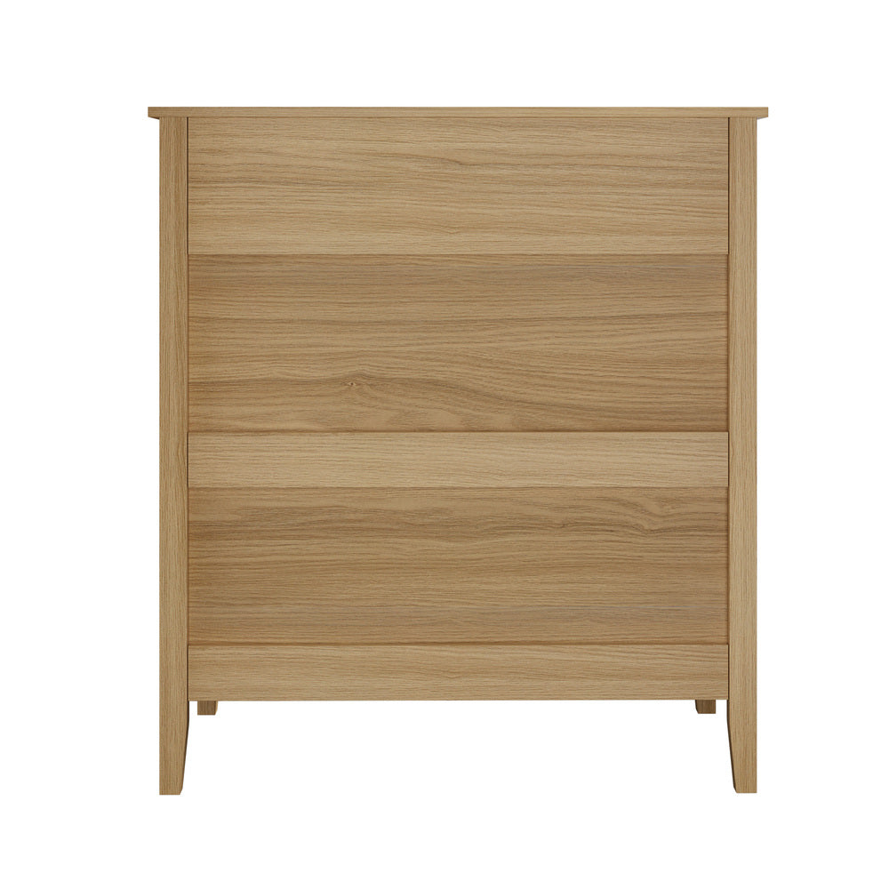 Oikiture 5 Chest of Drawers Dresser Storage Cabinet Tallboy Natural-Chest of Drawerss-PEROZ Accessories