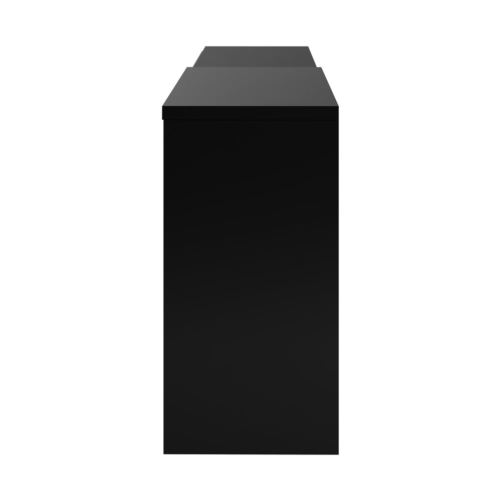 Oikiture 6 Chest of Drawers Dresser with Side Table Black-Chest of Drawerss-PEROZ Accessories