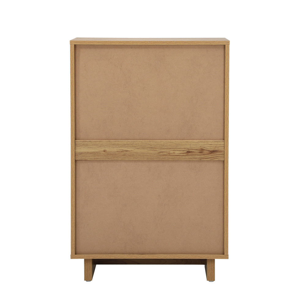 Oikiture 4 Chest of Drawers Storage Cabinet Dresser Tallboy Natural-Chest of Drawers-PEROZ Accessories