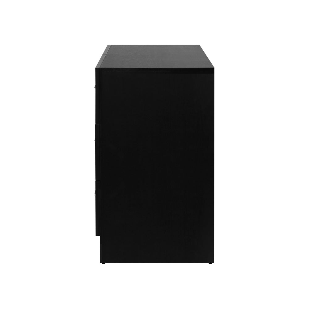 Oikiture 6 Chest of Drawers Tallboy Dresser Table Lowboy Storage Cabinet Black-Drawers-PEROZ Accessories