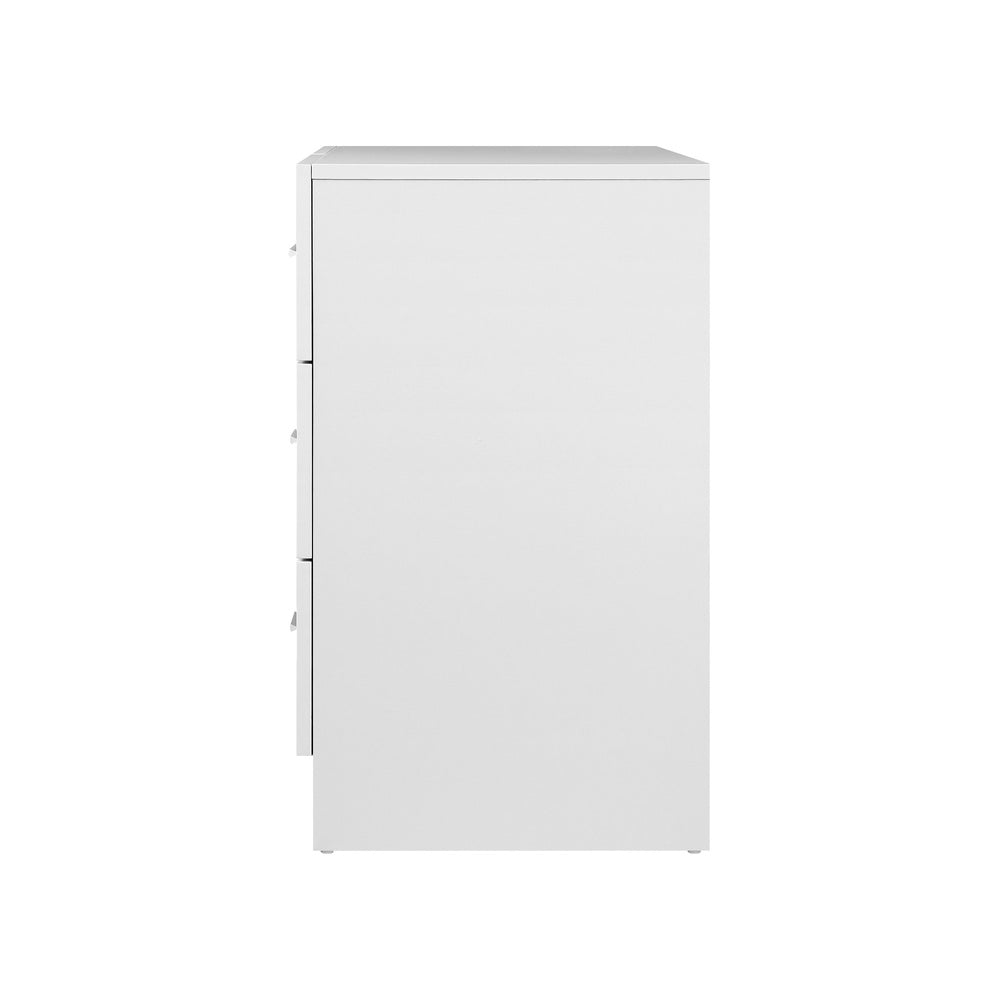 Oikiture 6 Chest of Drawers Tallboy Dresser Table Lowboy Storage Cabinet White-Drawers-PEROZ Accessories