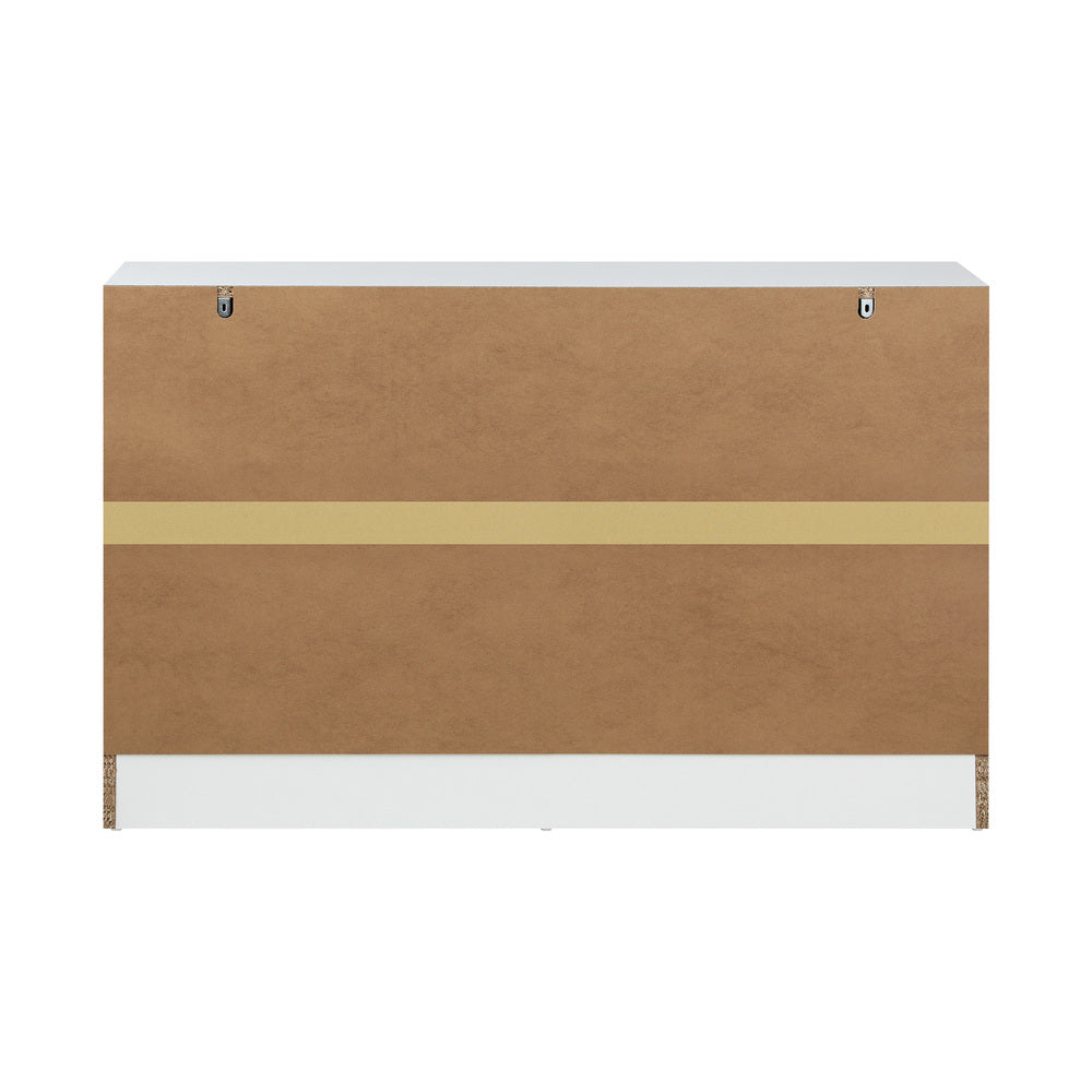 Oikiture 6 Chest of Drawers Tallboy Dresser Table Lowboy Storage Cabinet White-Drawers-PEROZ Accessories