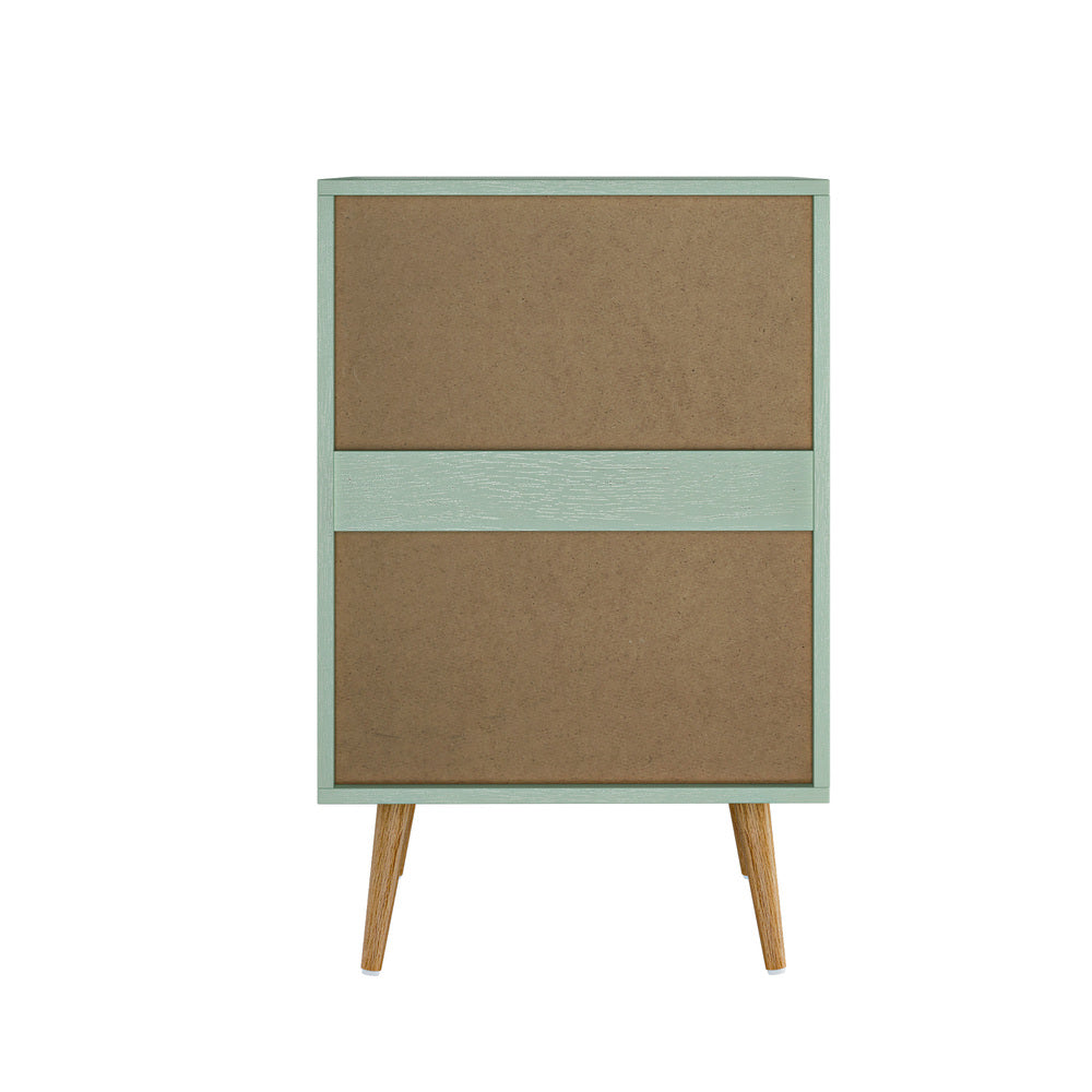 Oikiture 3 Chest of Drawers Tallboy Green-Chest of Drawerss-PEROZ Accessories