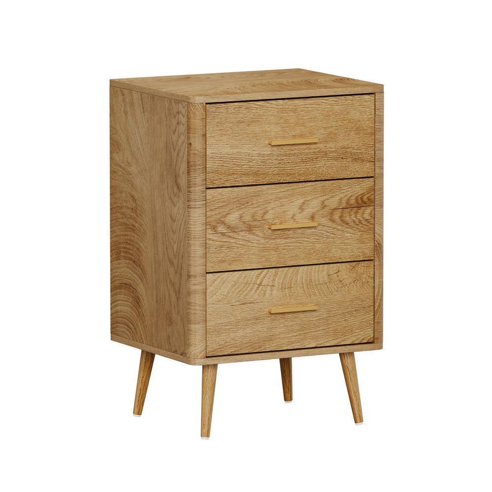 Oikiture 3 Chest of Drawers Tallboy Natural-Chest of Drawerss-PEROZ Accessories