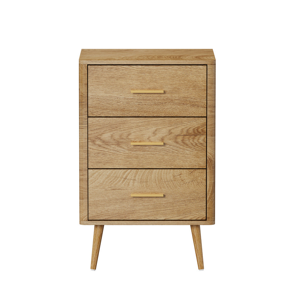 Oikiture 3 Chest of Drawers Tallboy Natural-Chest of Drawerss-PEROZ Accessories