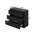 Oikiture 3 Chest of Drawers Lowboy Dresser Table Black-Chest of Drawers-PEROZ Accessories