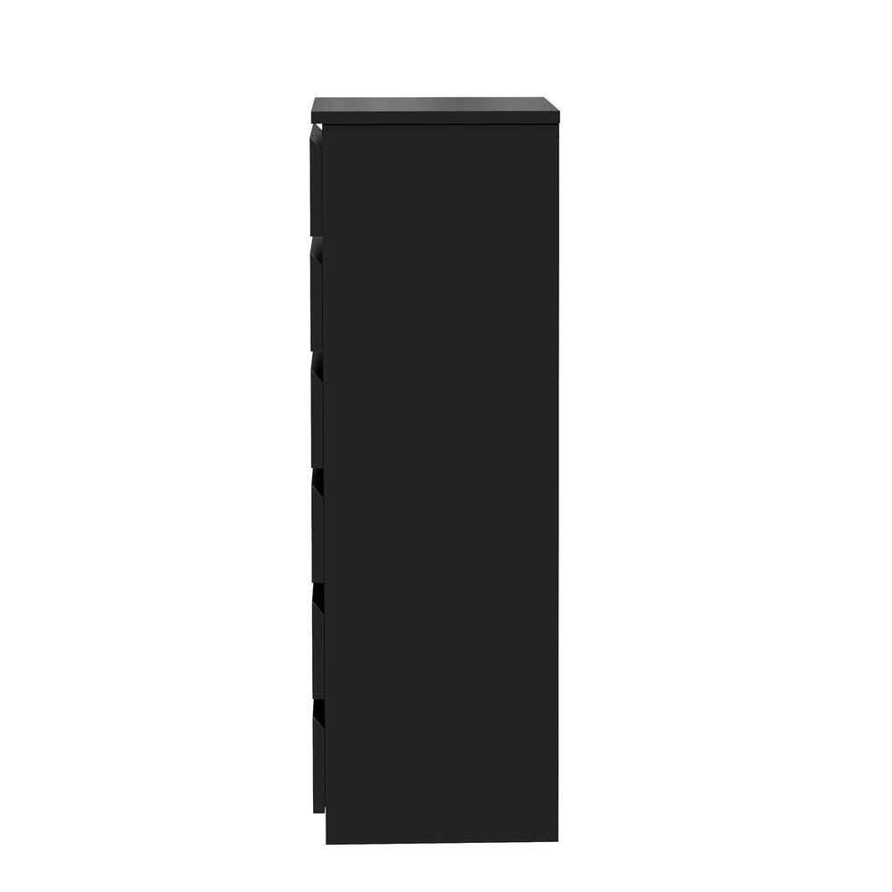 Oikiture 6 Chest of Drawers Tallboy Dresser Table Black-Chest of Drawers-PEROZ Accessories