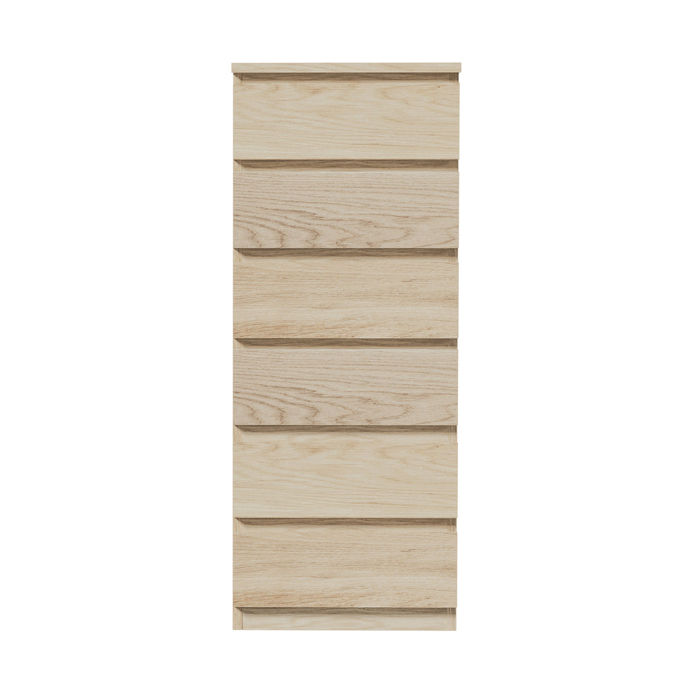 Oikiture 6 Chest of Drawers Tallboy Dresser Table Natural-Chest of Drawers-PEROZ Accessories