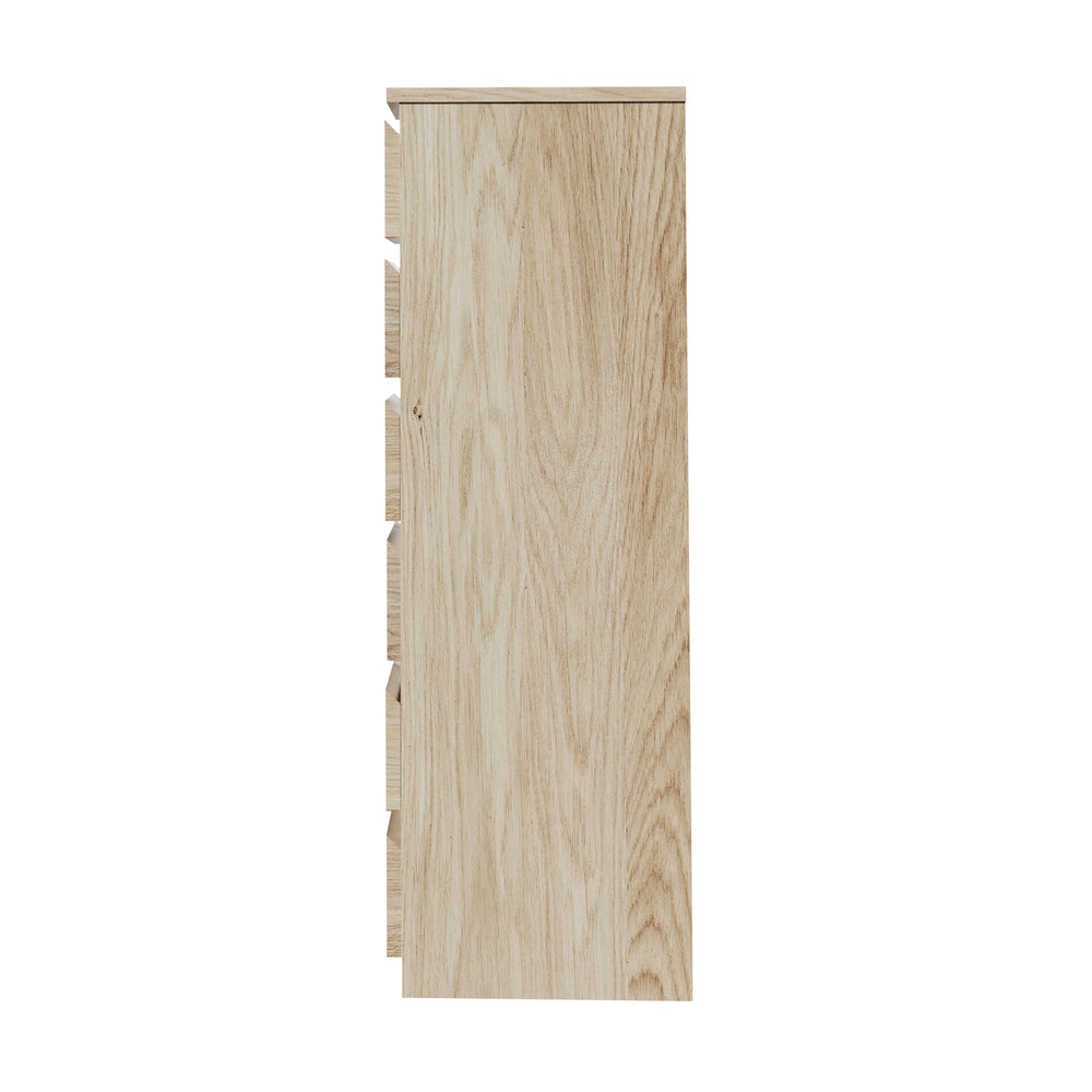 Oikiture 6 Chest of Drawers Tallboy Dresser Table Natural-Chest of Drawers-PEROZ Accessories