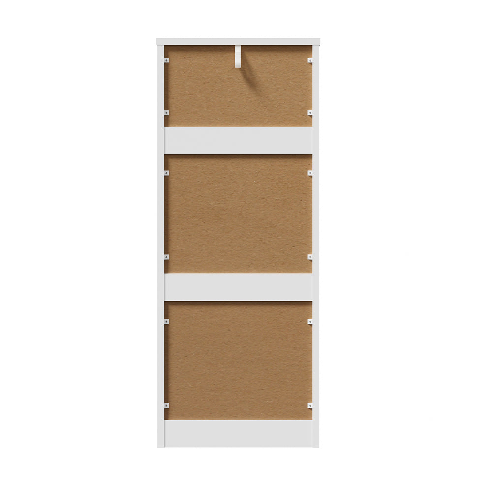 Oikiture 6 Chest of Drawers Lowboy Handle-Free White-Chest of Drawers-PEROZ Accessories