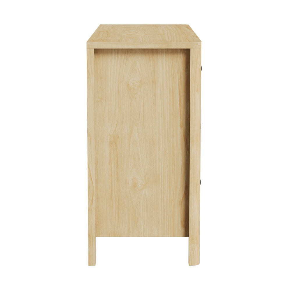 Oikiture 6 Chest of Drawers Dresser Tallboy Storage Cabinet Natural-Chest of Drawerss-PEROZ Accessories