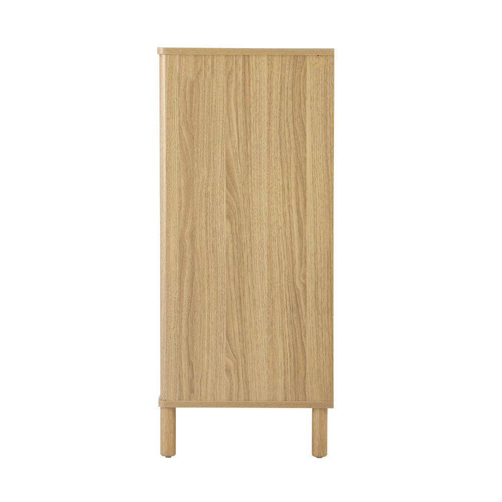 Oikiture 4 Chest of Drawers Rattan Dresser Natural-Chest of Drawers-PEROZ Accessories