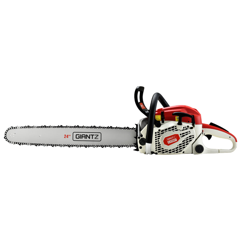 Giantz Chainsaw Petrol 92CC 24" Bar Commercial E-Start Pruning Chain Saw,Giantz Chainsaw Petrol 92CC 24" Bar Commercial E-Start Pruning Chain Saw 6.8HP-Tools > Industrial Tools-PEROZ Accessories