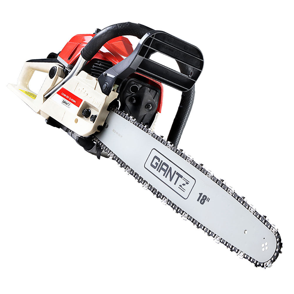 Giantz Chainsaw Petrol 45CC 18" Bar Commercial E-Start Pruning Chain Saw-Tools > Power Tools-PEROZ Accessories