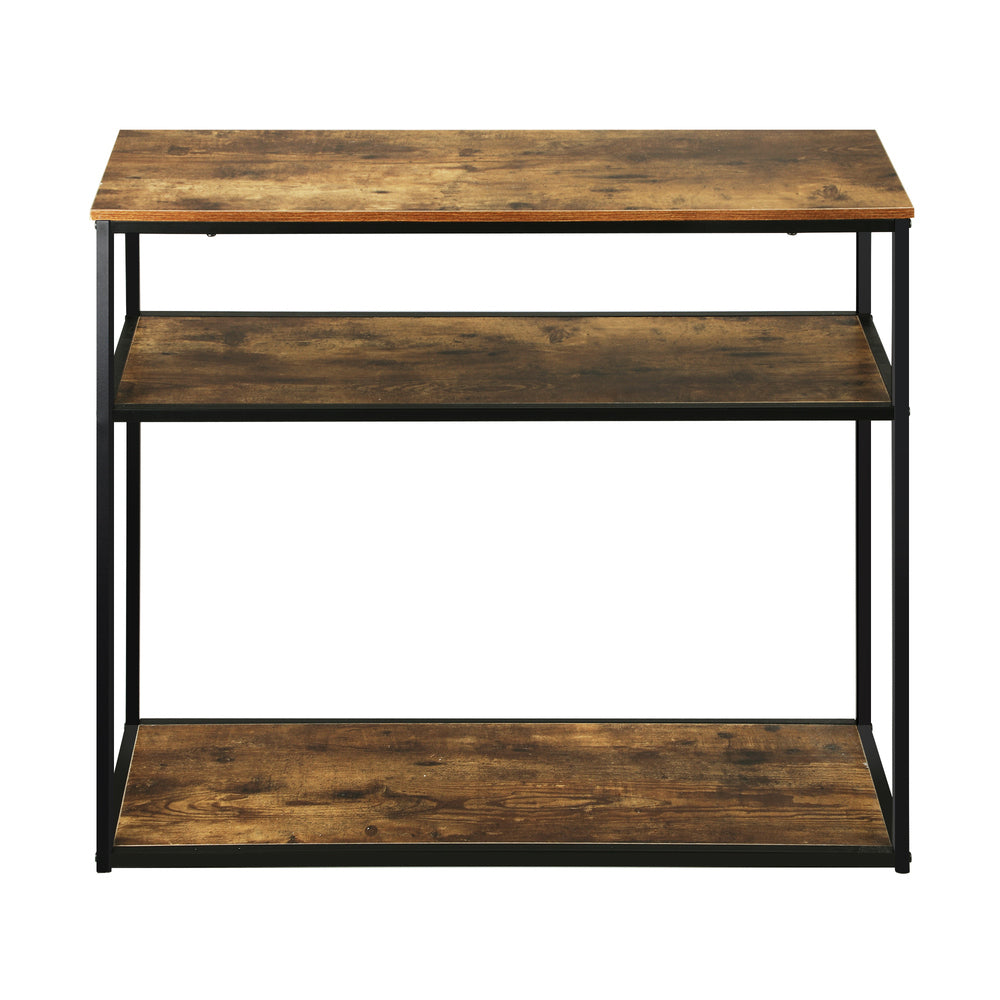 Oikiture Hall Console Table Metal Hallway Desk Entry Display Wooden Furniture-Console Tables-PEROZ Accessories