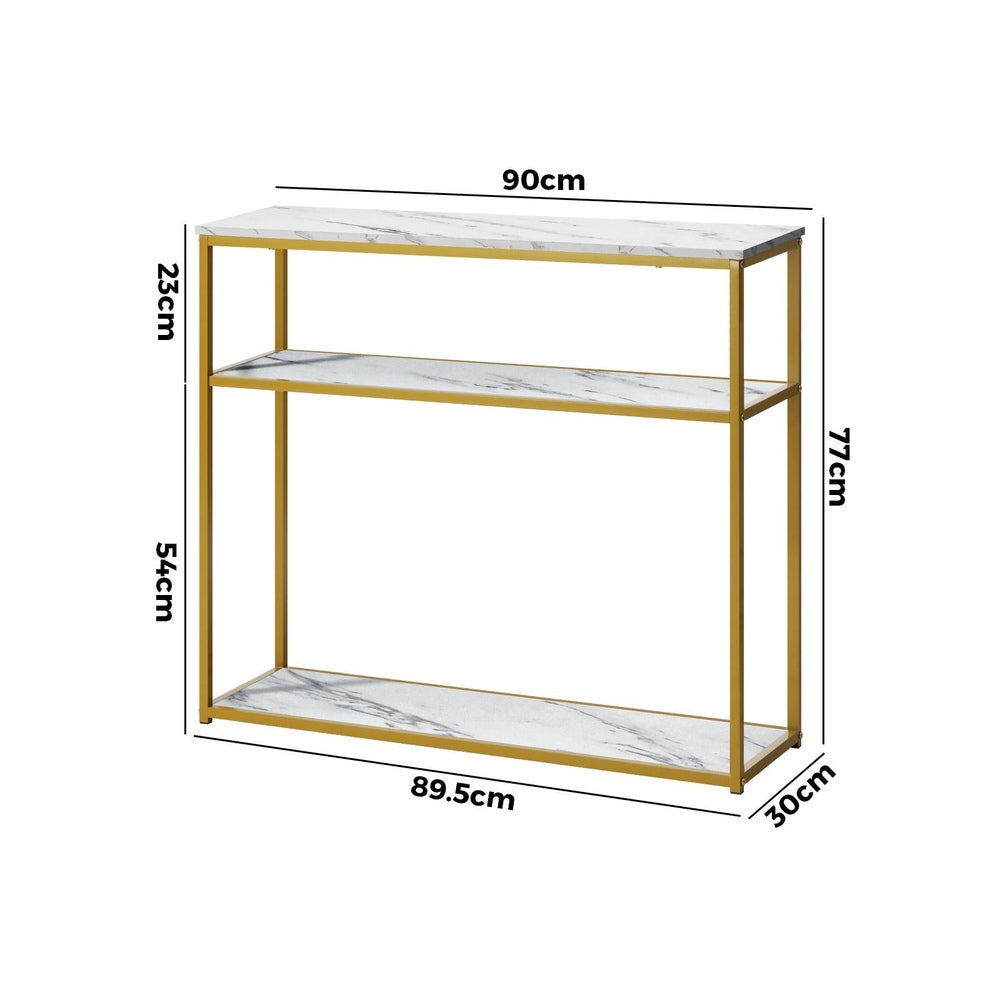 Oikiture Hall Console Table Metal Hallway Desk Entry Display Wh&GD Furniture-Console Tables-PEROZ Accessories