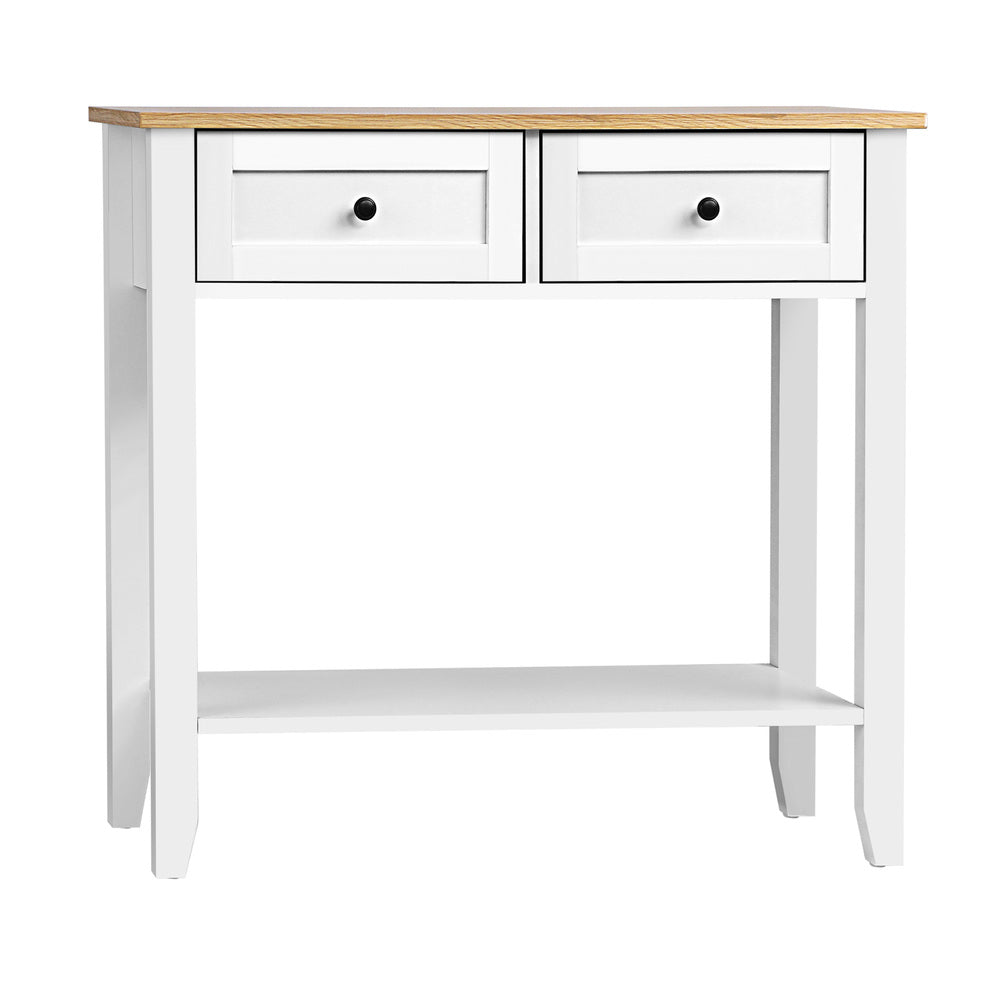Oikiture Console Table Hallway Entry 2 Drawers Hall Side Display Shelf Desk-Console Tables-PEROZ Accessories
