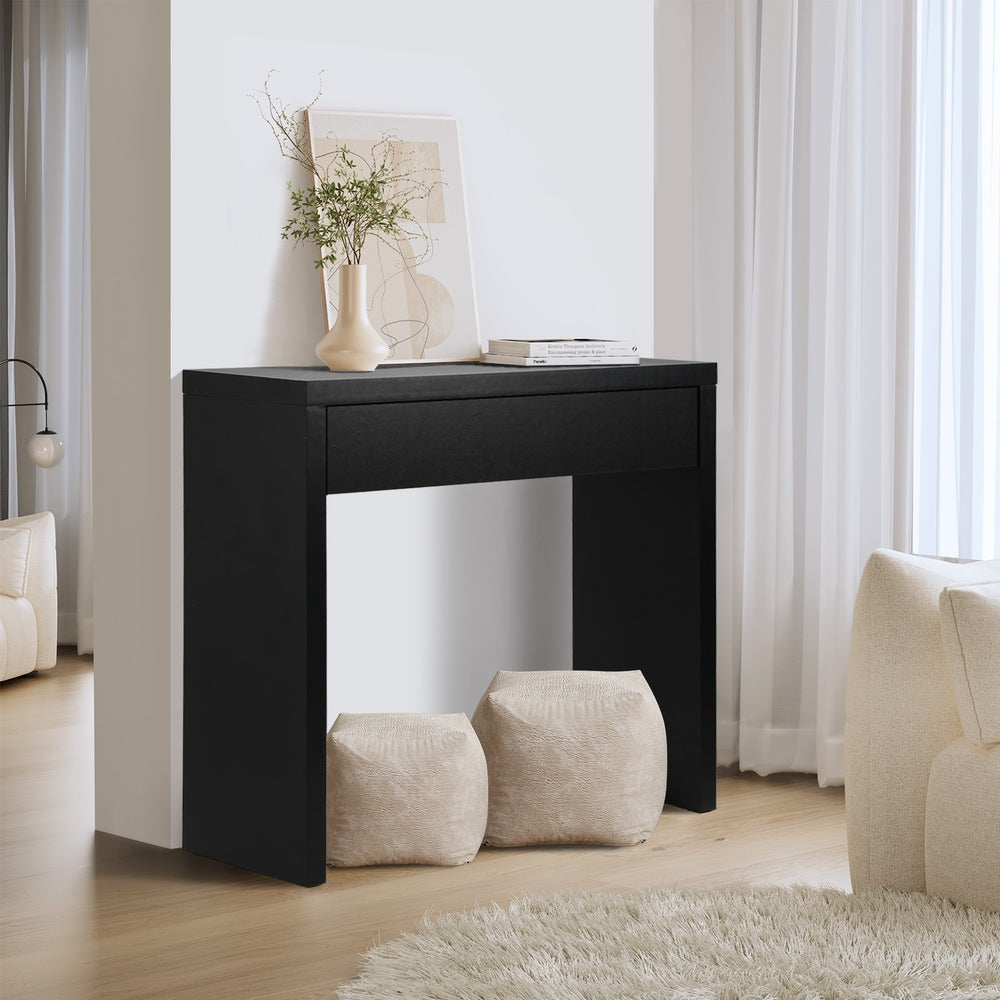 Oikiture Console Table with Drawer Black-Console Table-PEROZ Accessories
