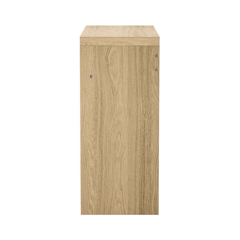 Oikiture Console Table Wood with Drawer Natural-Console Table-PEROZ Accessories