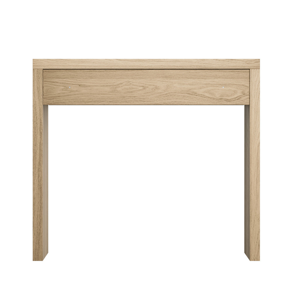 Oikiture Console Table Wood with Drawer Natural-Console Table-PEROZ Accessories